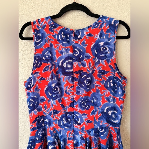 Maison Jules Blue and Red Floral Mini Dress EUC - Picture 4 of 10